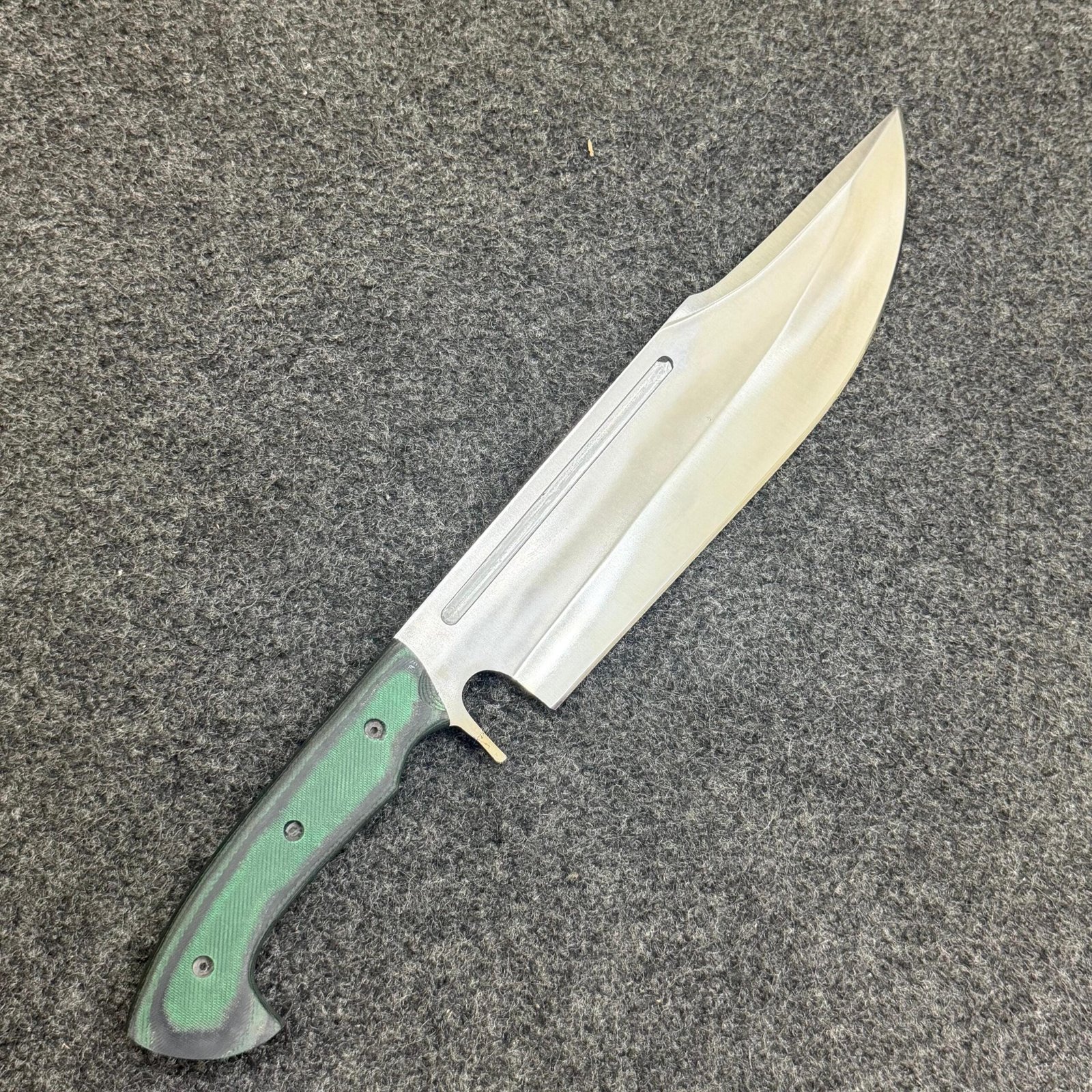 Handmade Full Tang Camping Knife | High Carbon Steel Blade, Green Micarta Handle & Leather Sheath - Image 2
