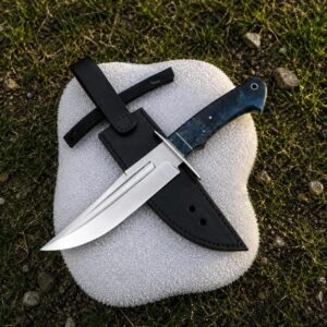 Handmade Bowie Knife | High Carbon Steel, Resin Handle, Leather Sheath