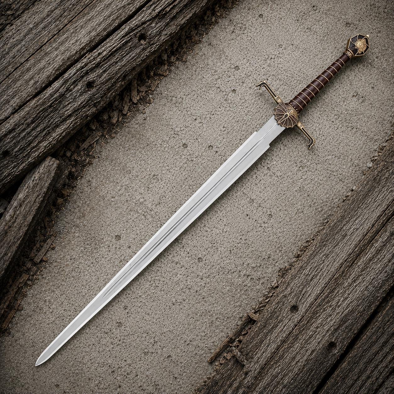 Handmade Fantasy Sword Replica | Stainless Steel Blade, Zinc Alloy Hilt (40 Inch)