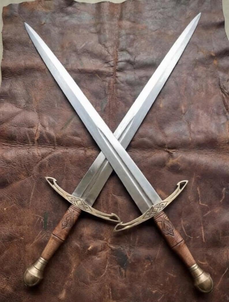Hand-Forged Medieval Sword | Full Tang Steel, Viking Style, Leather Scabbard (36" Overall) - Image 6