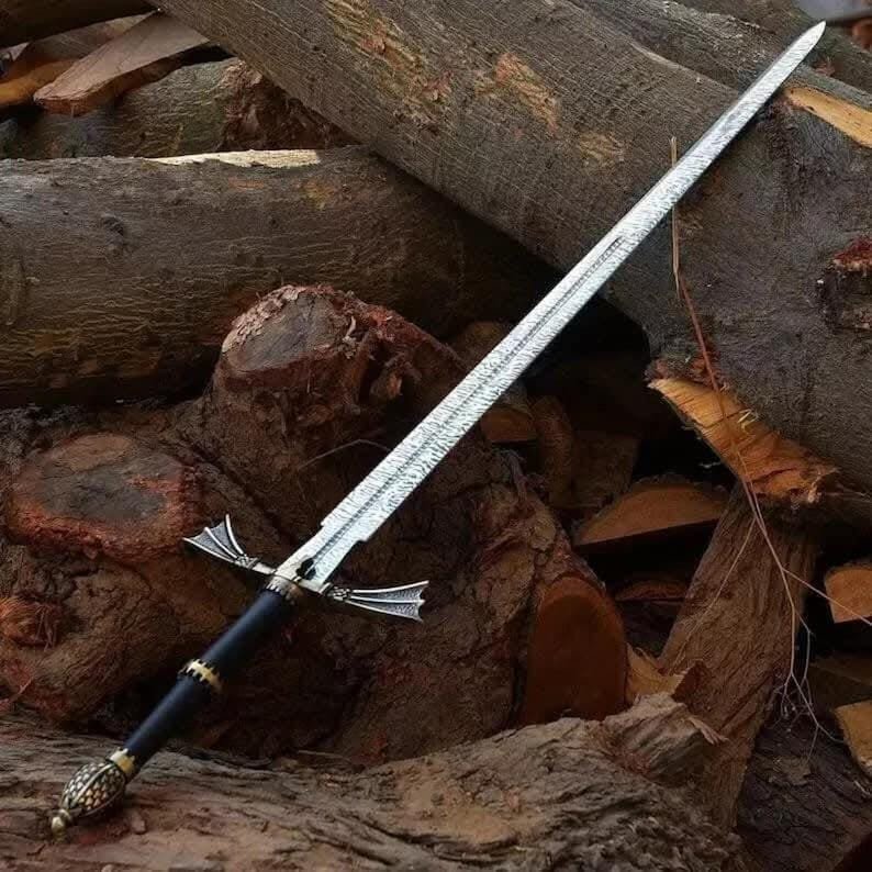 Handmade Stainless Steel Fantasy Sword | Etched Blade, Medieval Wall Decor - Image 2